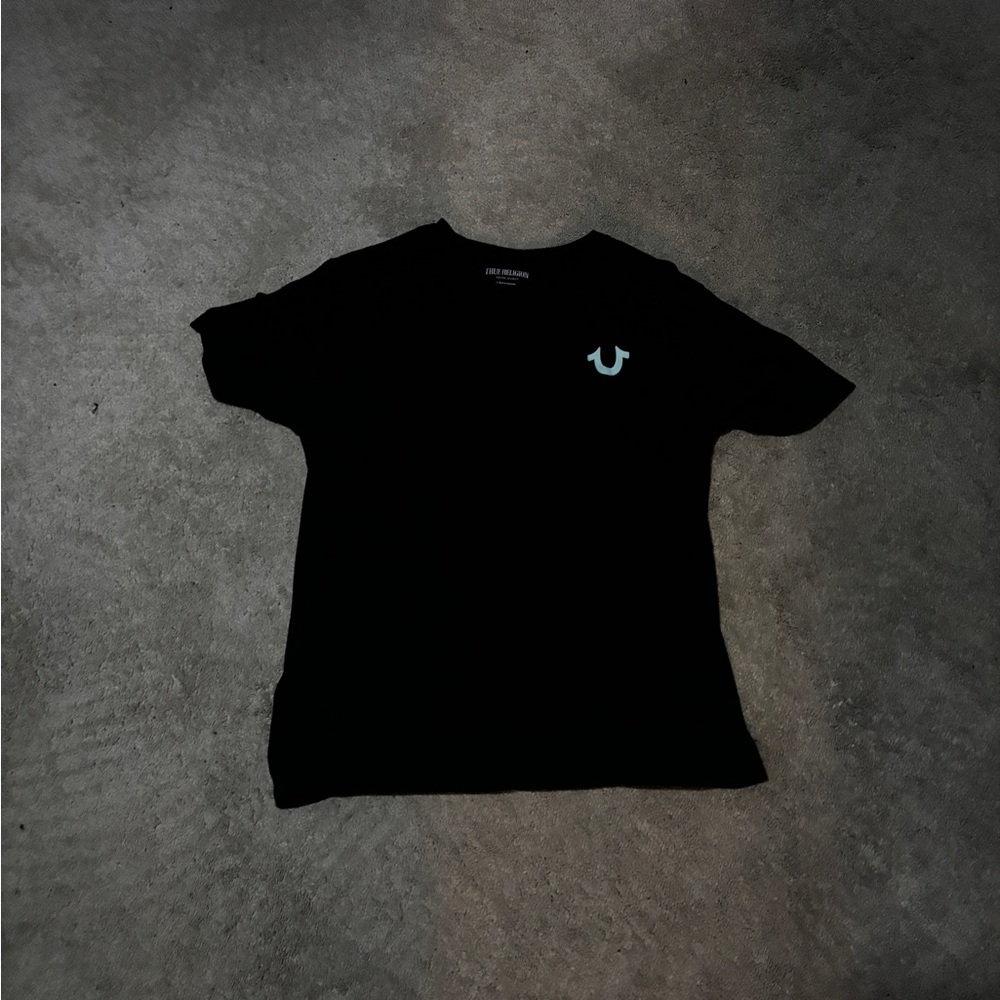 True Religion Black Tee with Iconic Logo